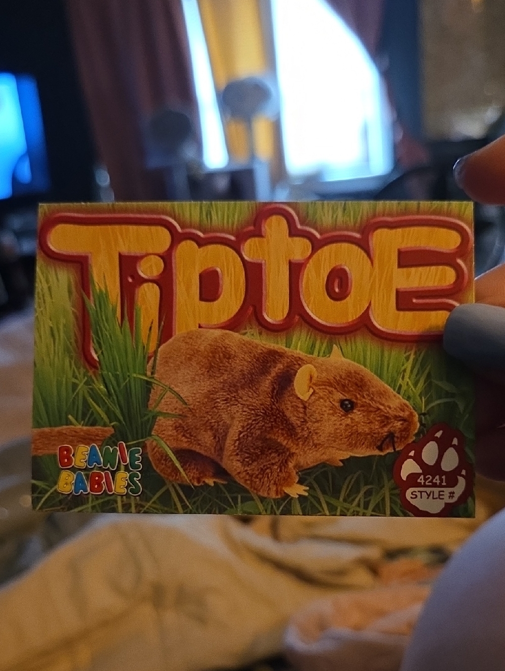 Ty Tiptoe Beanie Baby Collectible Trading Card